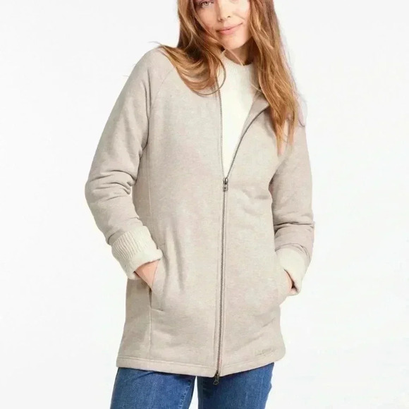 Women's L.L.Bean 1912 Sweatshirt, Sherpa-Lined Full-Zip Tunic - Picture 2 of 5